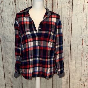 Tommy Hilfiger Red and Blue Plaid Top